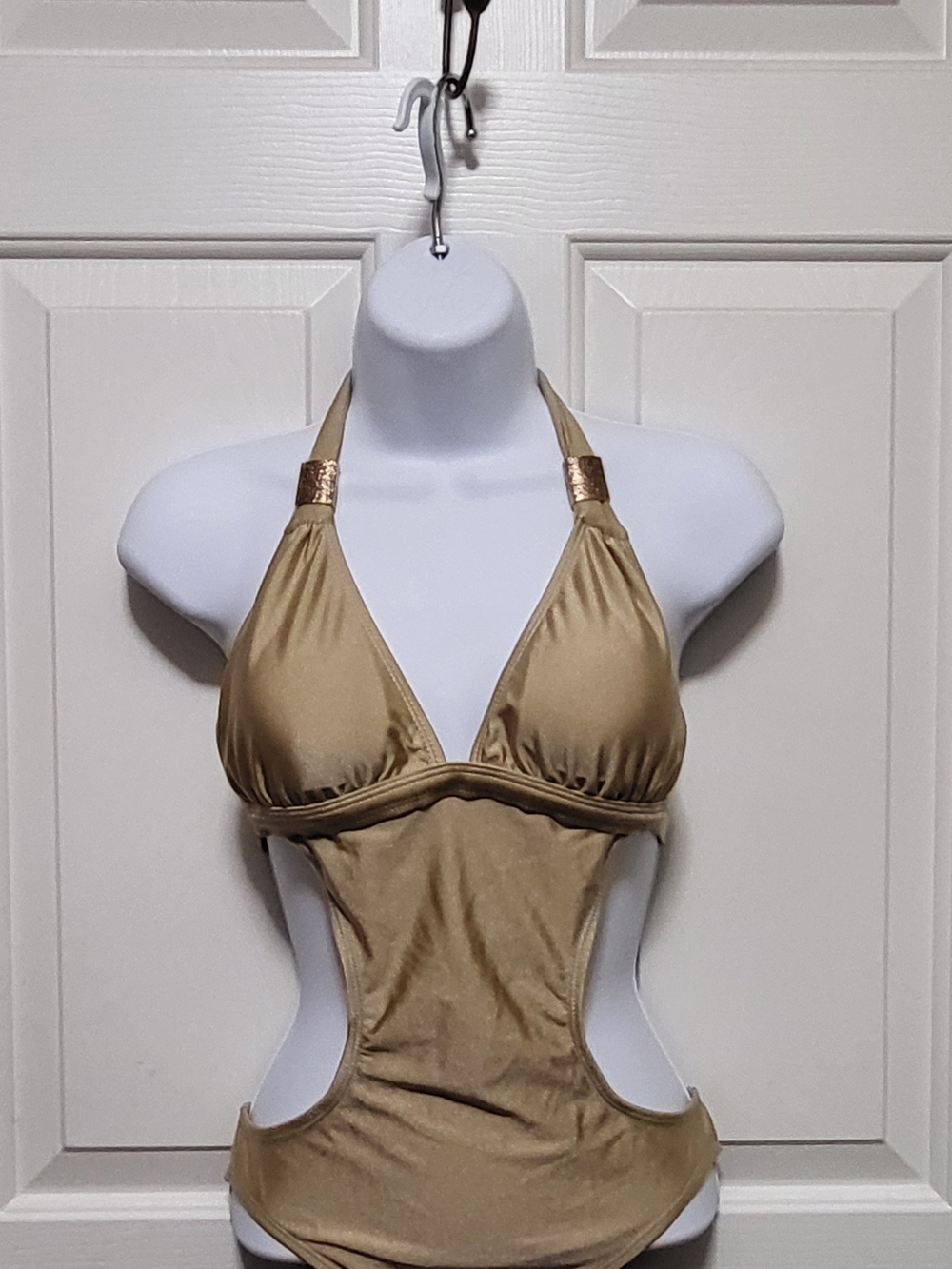 Apollo Swim Pink and Gold Halter One-Piece